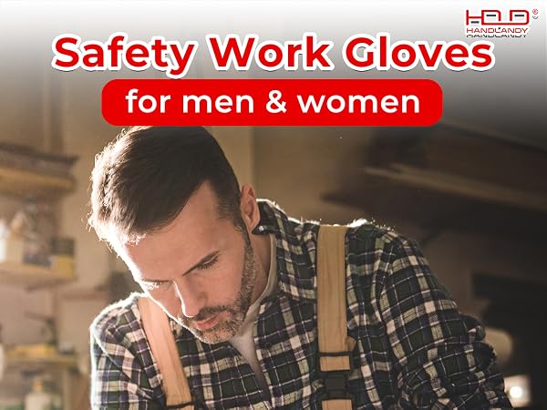 HANDLANDY Work Gloves for Men &amp; Women, Utility Mechanic Working Gloves Touch Screen