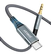 JOMLEY USB C to 3.5mm Aux Cable 1.6ft, Nylon Braided Type C to 3.5mm Headphone Car Stereo Cord Co...