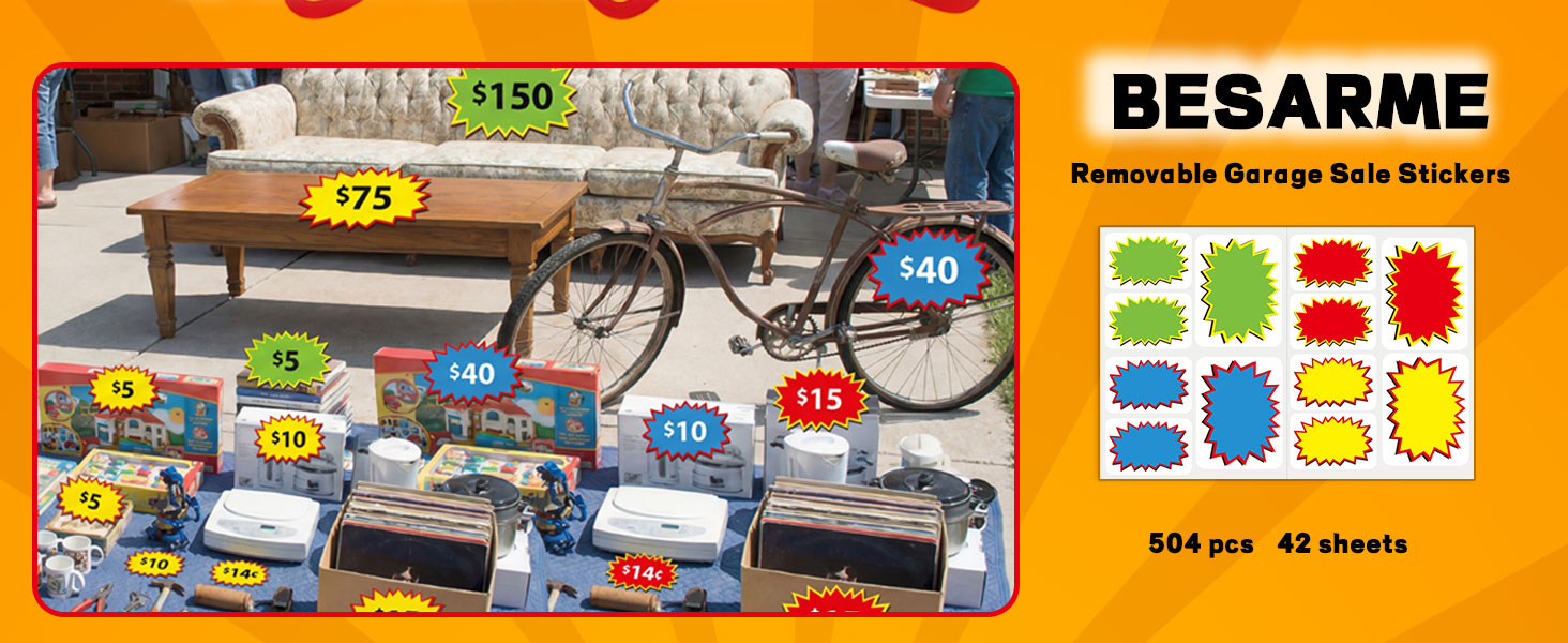 Removable Garage Sale Stickers