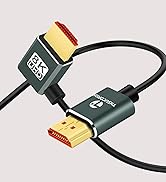 Thsucords Ultra Thin 8K HDMI 2.1 90 Degree Left Angle Cable 1.6FT, Flexible Slim High Speed Cord ...