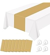 Premium Disposable Plastic Table Runner 14 x 108 Inch Table Runner for Wedding Dinner Birthday Ba...