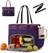 LOVEVOOK Lunch Tote Bag for Women, 15.6 Inch Laptop Tote with Insulated Lunch Compartment, Large ...