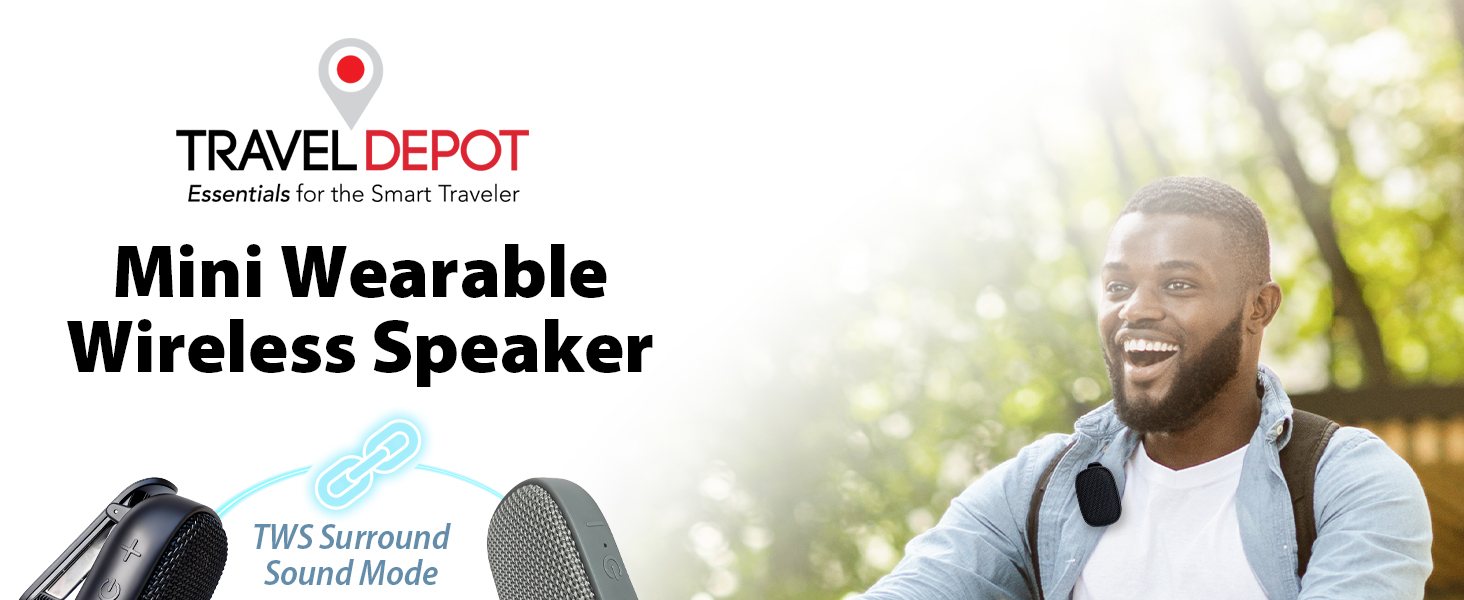 Travel Depot Mini Wearable Speaker, Wireless