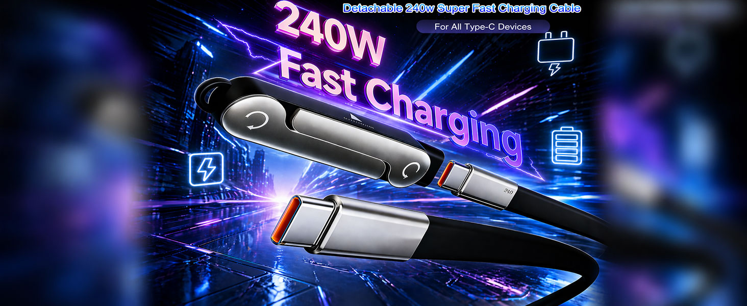 Detachable 240w Super Fast Charging