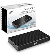 Vantec NexStar SX, USB 3.2 Gen2x2 (20Gbps), Dual M.2 NVMe Enclosure, USB C (NST-262C3)