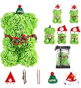 CODE FLORIST Rose Bear,Dress-Up Set with 3 Hats and 2 Scarf,Artificial Flower Teddy Bear Xmas Gif...