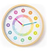 LittleHippo Learning Clock for Kids for Teaching to Tell Time - Kid's Analog, Silent, Non-Ticking...