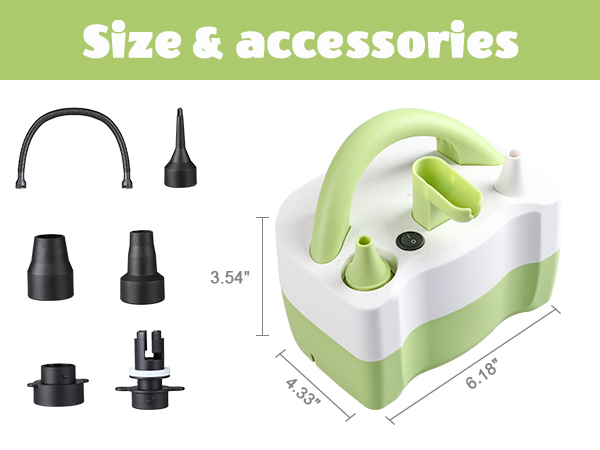 Electric Balloon Pump,Portable Electric Air Balloon Pump Dual Nozzle Air Blower Pump AC110V