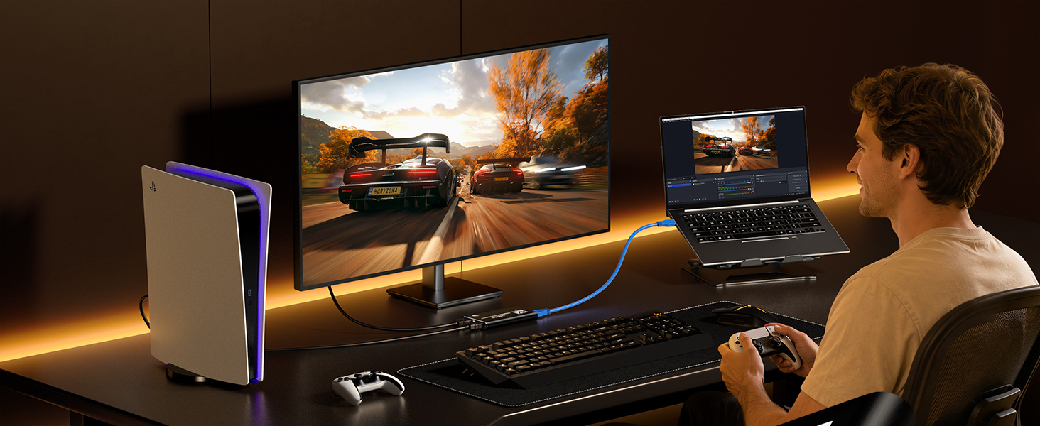 Fulfalic HDMI Capture Card, USB 3.0 1080P 60FPS Video Capture Card with HDMI Loop-Out