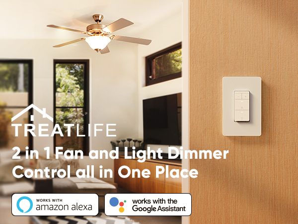 alexa google smart fan dimmer switch control