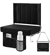 Sweetcrispy Stadium Seats with Back Support, Wide Padded Bleacher Chairs Portable Folding Bleache...