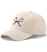 Trendy Bow-Tie Baseball Cap for Women | Trucker Hats Y2k Adjustable Fashion Sun Hat with Visor fo...