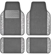 CAR PASS Bling Car Mats Shining Diamond Carpet Crystal Rhinestones Sparkly Glitter Floor Mats wi...