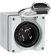 Muelnmey 30Amp Generator Power Inlet Box, NEMA L6-30P Box 250 Volt Male Plug Outdoor dustproof an...