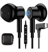USB C Headphone Right Angle,Magnetic Wired Earbuds for iPhone 17 Pro Max 16 15 17e 16e,In Ear Hif...