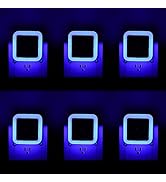 6 Pack Blue LED Night Light Plug in, Dusk to Dawn Sensor Automatic On and Off, Energy Efficient, ...