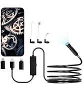 VEVOR Endoscope Camera with Light, 1920P HD Borescope for Android &amp; iOS, 8 LED Lights Inspection ...