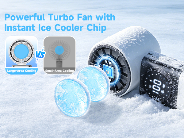 handheld fan with ice cooler