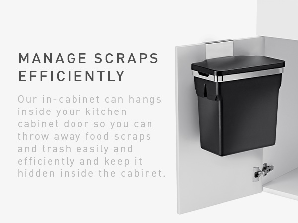 Manage Scraps Efficiently | Hangs inside cabinet door so you can throw away food scraps easily