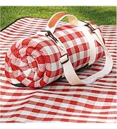 RYCHIC Rug Waterproof Outdoor Extra Large Sand Free Picnic Blanket Roadtrip Accessories Checked Red