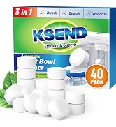 Ksend Toilet Bowl Cleaner Tablets 40 PCS - Automatic Toilet Bowl Cleaners with Bleach, Slow-Relea...