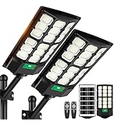 17" Solar Street Lights Outdoor Waterproof, 36000LM 6500K Dusk to Dawn Solar Flood Light, Motion ...