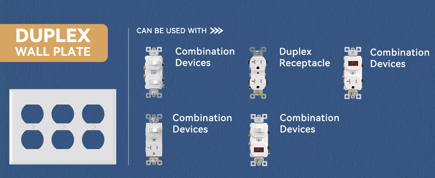 3 Gang Standard Duplex Switch Wall Plate