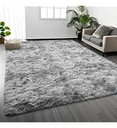 Deerhoo Large Shag Area Rugs 6 x 9, Tie-Dyed Plush Fuzzy Rugs for Living Room, Ultra Soft Fluffy ...