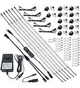 Litever Under Cabinet Light, 6 PCS 20 Inches Flexible LED Strips with Power Adapter, 24W,1800 Lum...
