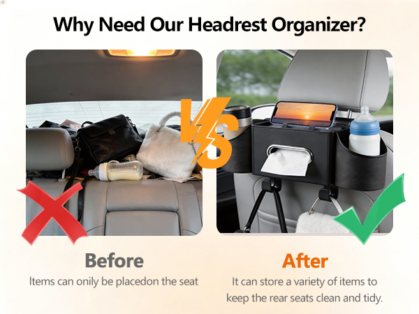 3-in-1 Car Backseat Organizer