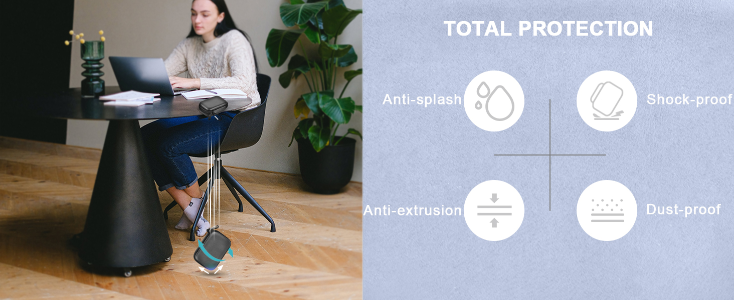 A shockproof layer and an elastic bandage inside the box secures for samsung T9 in its place.