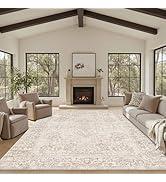 Rugxara 8x10 Area Rugs,Large Rugs for Living Room,Washable Neutral Rug, Vintage Boho Rugs for Off...