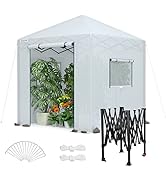WORKPRO 8'x 8' Portable Walk-in Greenhouse, Instant Pop-up Heavy Duty Gardening House Canopy with...