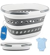 Laundry Basket Collapsible, 16L Small Clothes Hamper Pop-Up Laundry Baskets with Handles, Foldabl...