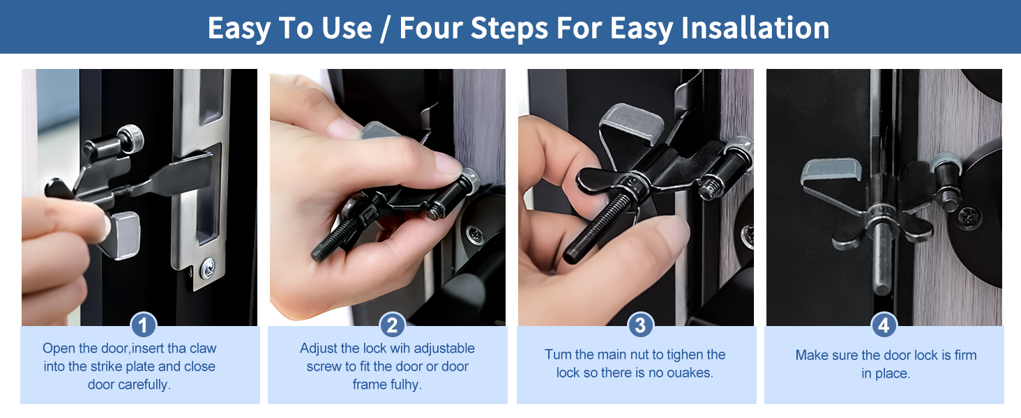 Door Stop Alarm wit Adjustable Portable Door Lock