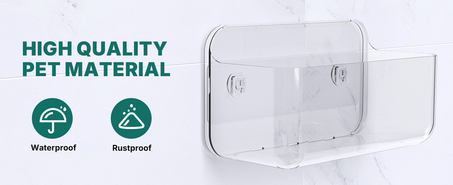 shower shelves clear