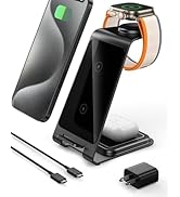 Intoval 3-in-1 Wireless Charging Station for iPhone 15 Pro/15/15 Pro Max/14 Pro/14/14 Pro Max, Ap...