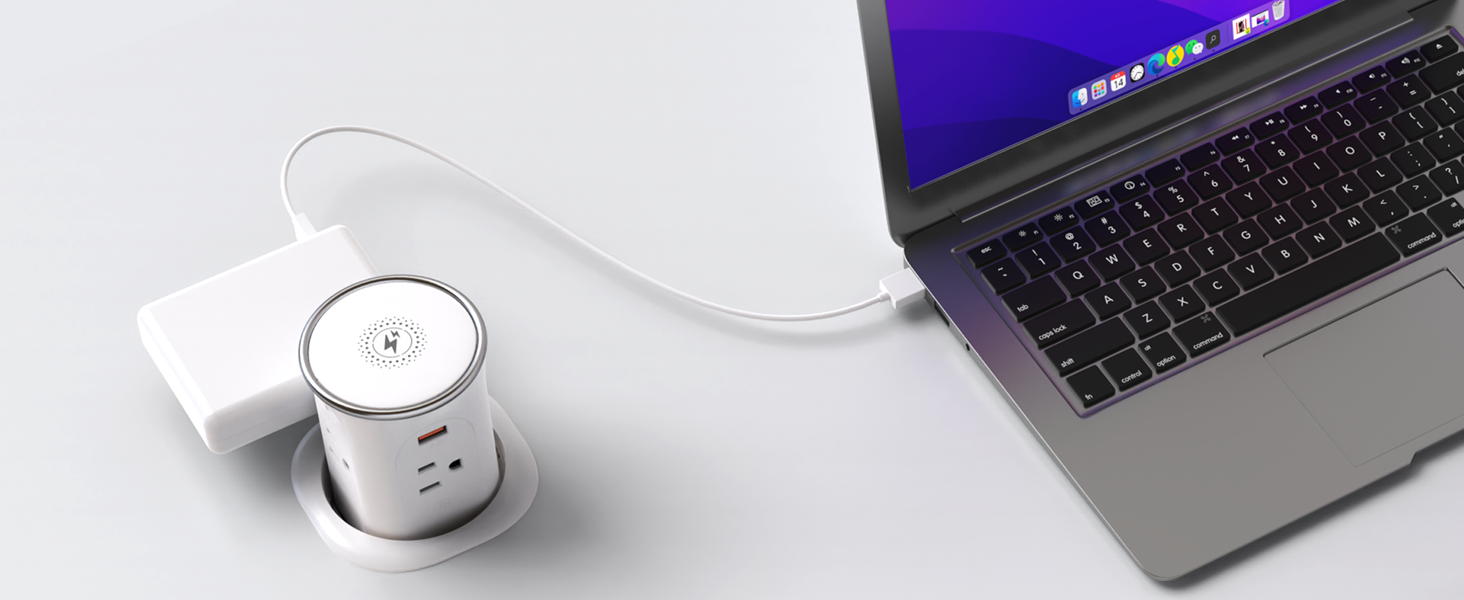 Pop Up Countertop Outlet with 15W Wireless Charger