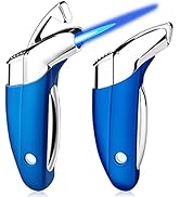 Torch Lighter, 2 Pack of Jet Flame Lighter Butane Refillable, Butane Lighter with Visible Window,...