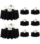 Fitable 8 Pack Round Tablecloths: Stain Resistant Wrinkle Free Circle Table Clothes, Washable Reu...