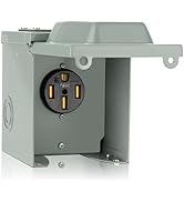 WELLUCK RV Power Outlet Box | 50A 125/250V, NEMA 14-50R Receptacle | Enclosed & Lockable | Weathe...