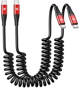 USB C Cable 3ft 2Pack USB C to USB C Charger Cable for Car, Coiled Type C Fast Charging Cable for...
