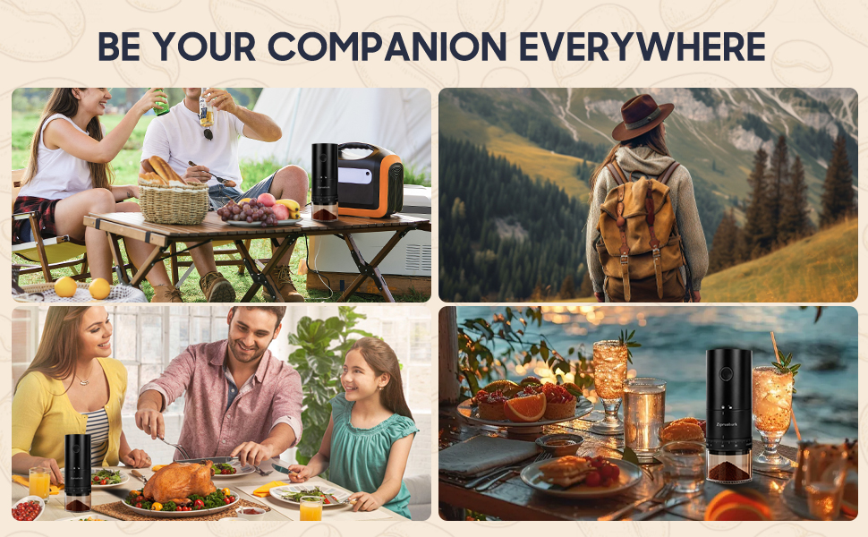 First Grind-While-Charging Rechargeable Coffee Grinder, 1.7X Faster Grinding