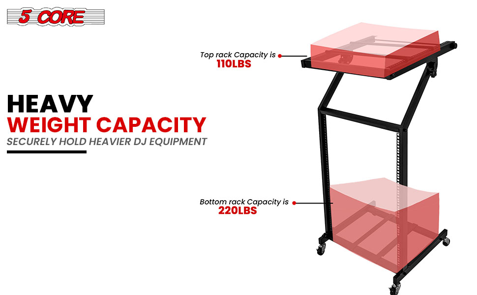 DJ Mixer Stand, Rack Mount Rolling Stage Cart, audio mixer stand, mixer stand music, dj stands