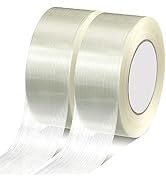 AMOGATO 5.5 Mil 2 Rolls 2 Inch x 55 Yards Filament Tape - Heavy Duty Fiberglass Reinforced Packin...