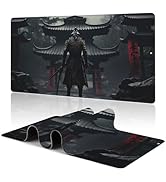 Japanese Samurai Desk Mat Japanese Large Gaming Mouse Pad, XXL Anime Gaming Keyboard Mat, Non-Sli...