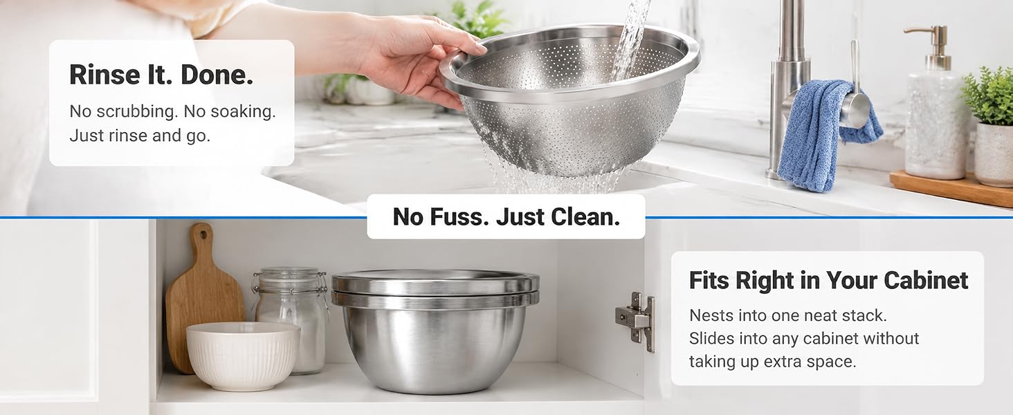 Paoli 304 Stainless Steel Fine Mesh Colander Set