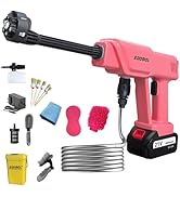 Cordless Pressure Washer with Bucket Set 19pcs,Portable Handheld Battery Power Washer with Adjust...