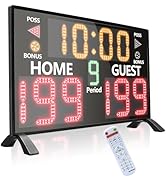 YZ 2025 Bigger LED Digital Scoreboard, Portable Basketball Scoreboard with Timer Clock, Electroni...