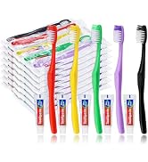 HAIFOTRVA 50pcs Disposable Toothbrushes with Toothpaste,Single Use Toothbrush with Toothpaste Ind...